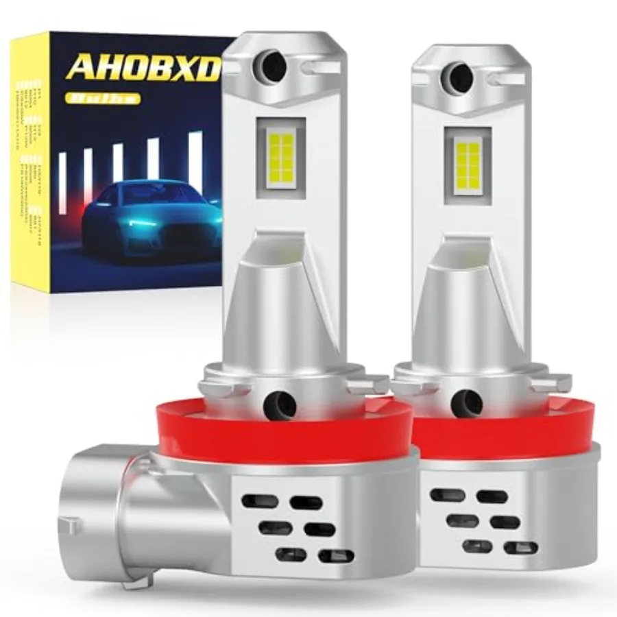 

H11 LED Bulb H8 H9 H16 Bulbs Upgraded 900% Brightness Super Bright with Fan Cooling 60000LM 1:1 Halogen Mini Size 80000Hrs Life