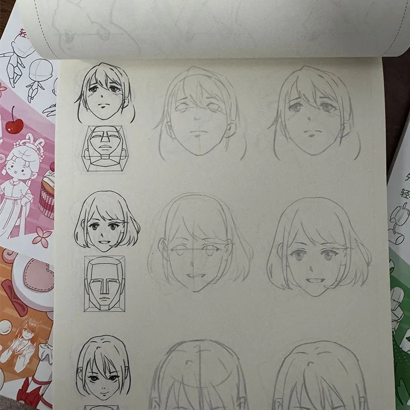 A4 Manga-Zeichen- und Nachzeichnungsbücher, Anime-Skizzen-Arbeitsbuch für Anfänger, Kinder, Erwachsene, Kunstpraxis – Detail 6