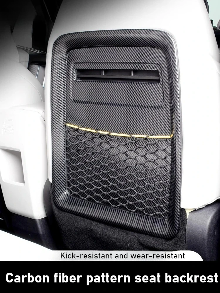 For Chery ICAR ICAUR V23 2Pcs Car Seat Back Anti-Kick Pad Protective Cover ABS Carbon Fiber Pattern Seat Back Kick Protector