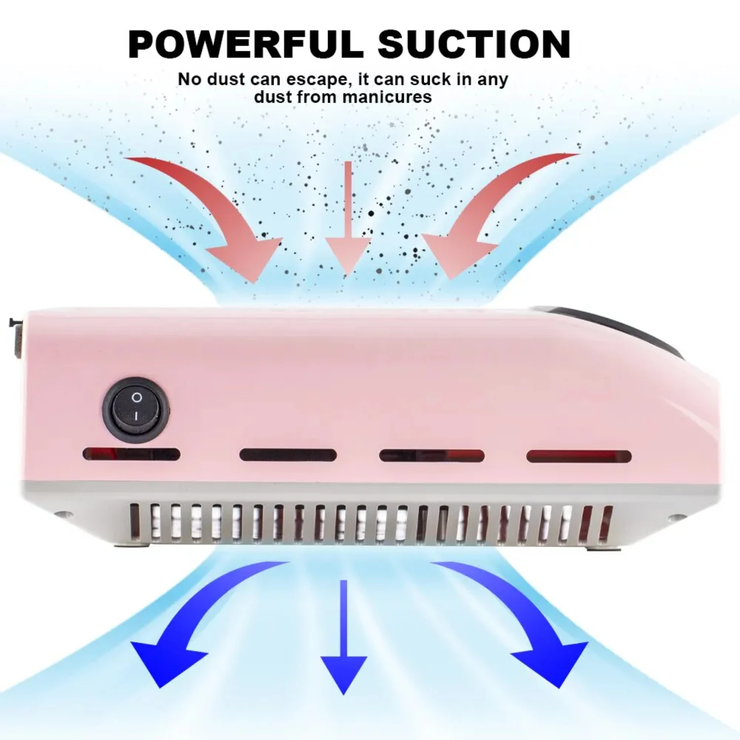 Kipas ekstraktor debu kuku ditingkatkan, mesin manikur penyedot debu kuat dengan menghilangkan Filter peralatan kuku
