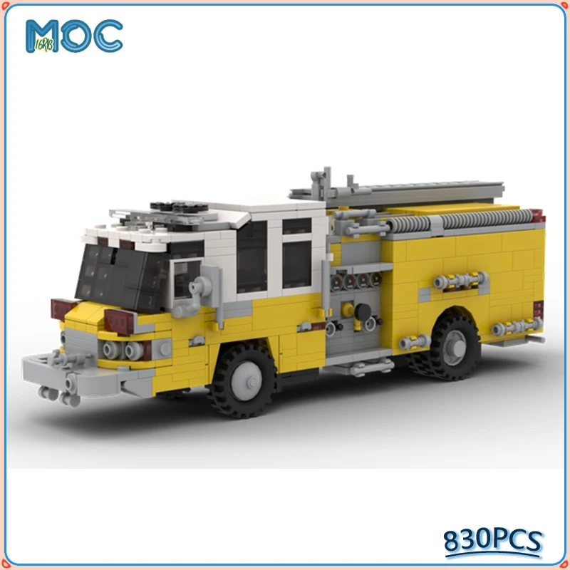 

Car series Building BlocksPierce Quantum Pumper Fire Truck Model DIY Creative Assembled Bricks City Transportation Toy Gifts