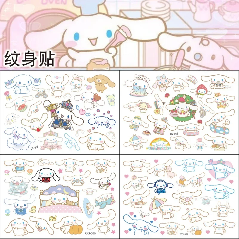 Sanrio Cinnamoroll Tattoo Stickers Cute Cartoon Anime Stick for Kids Birthday Accessory Party Supplies Fashion Decoration