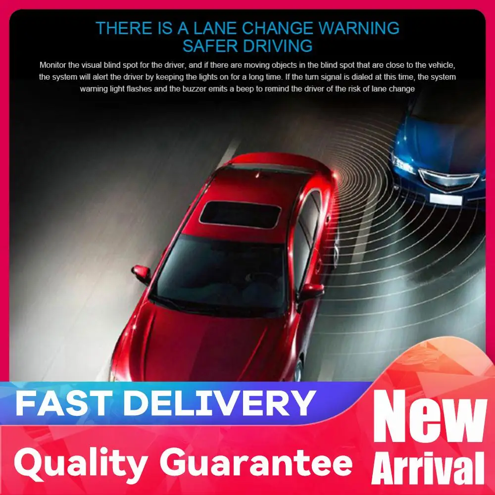 Car Blind Spot Detection 12V Parking Sensor Kit IP67 Waterproof Radar Monitor Kit Assist Lane Changing Warning System Ultrasonic