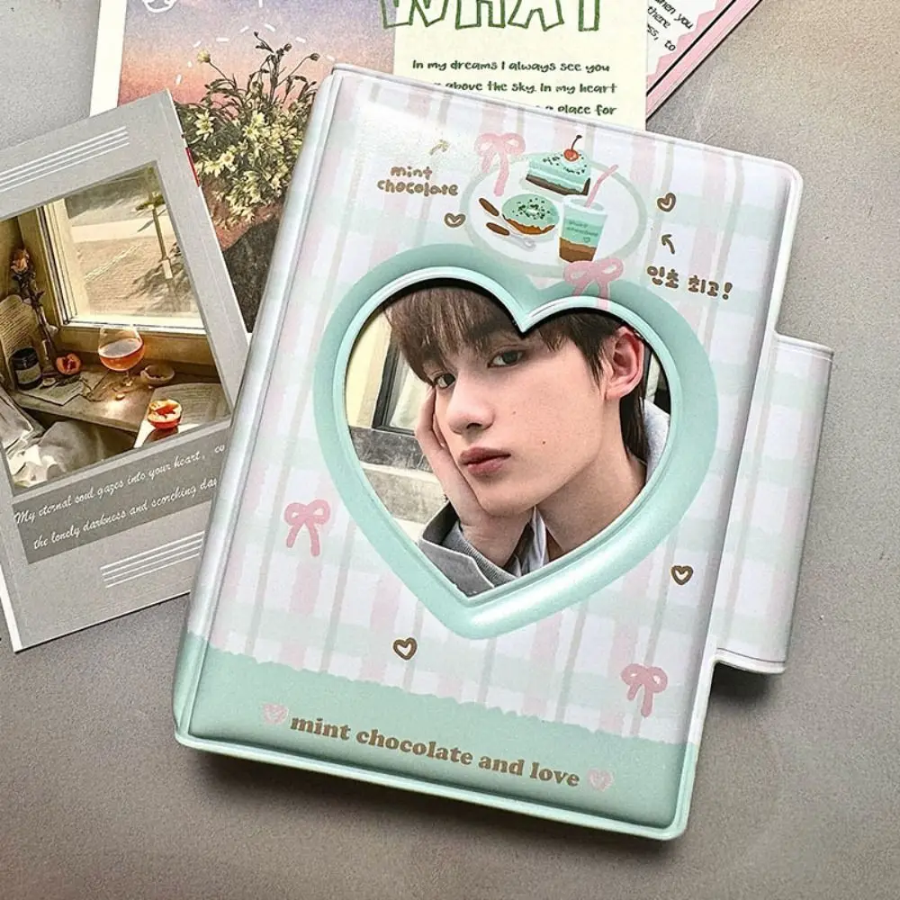 

Новый альбом для карточек Love Bow, ПВХ, 3-дюймовый мини-идол, коллекционная книга, розовый медведь с 16 внутренними страницами, коллекционный альбом для карточек