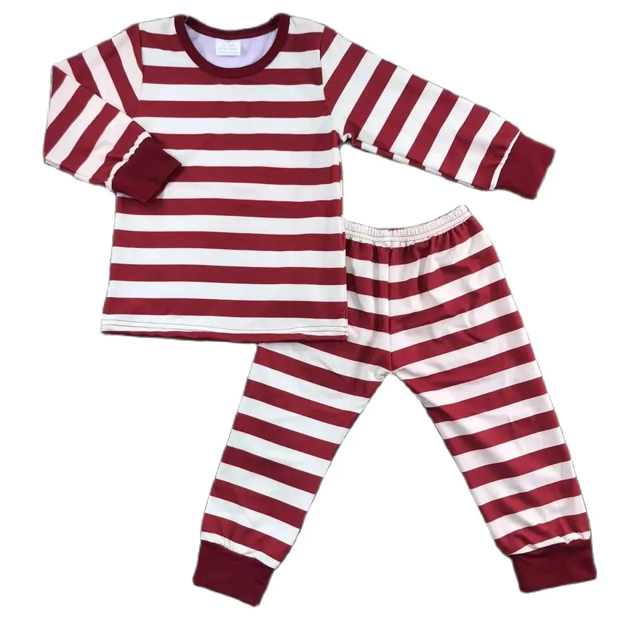 

Red Stripe Kids Pajamas for girls boy baby set autumn long-sleeved pajamas plus long pants childrens clothes cotton