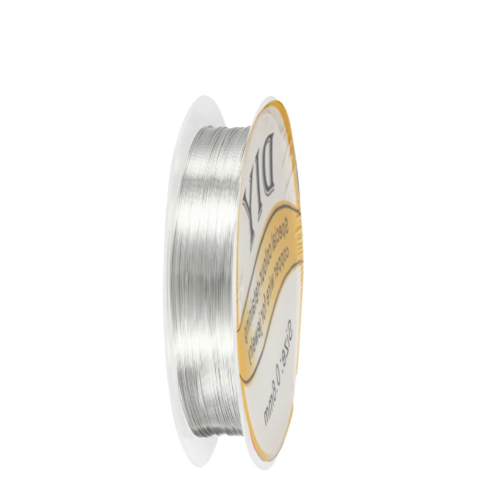 1Roll Silver Copper Wire 0.3/0.4/0.5/0.6/0.8mm Bead Cord for Bracelet Necklace Charm Beading Jewelry Making Supplies and Craft