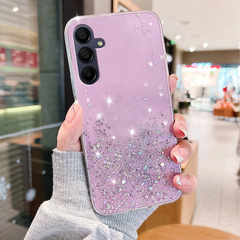 Luxury Fashion Glitter Case For Samsung Galaxy A05 A05S A15 A25 A35 A55 A14 A24 A34 A54 A13 A23 A53 A52 Soft Crystal Bling Cover