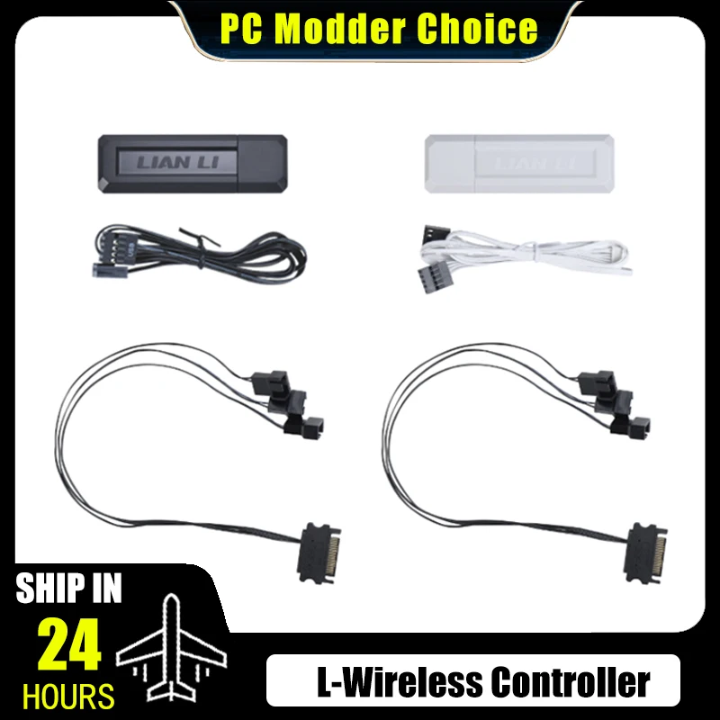 وحدة تحكم Li L-لاسلكية لجميع المنتجات اللاسلكية LIAN LI (كابل Unni Fan/Strimer)، L-Connect 3 SYNC، أسود/أبيض