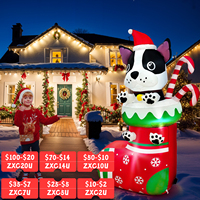 OurWarm 6FT Christams Inflatables Outdoor Decor, Cute Inflatable Christmas Dog in Xmas Stocking for Party Indoor Garden Lawn