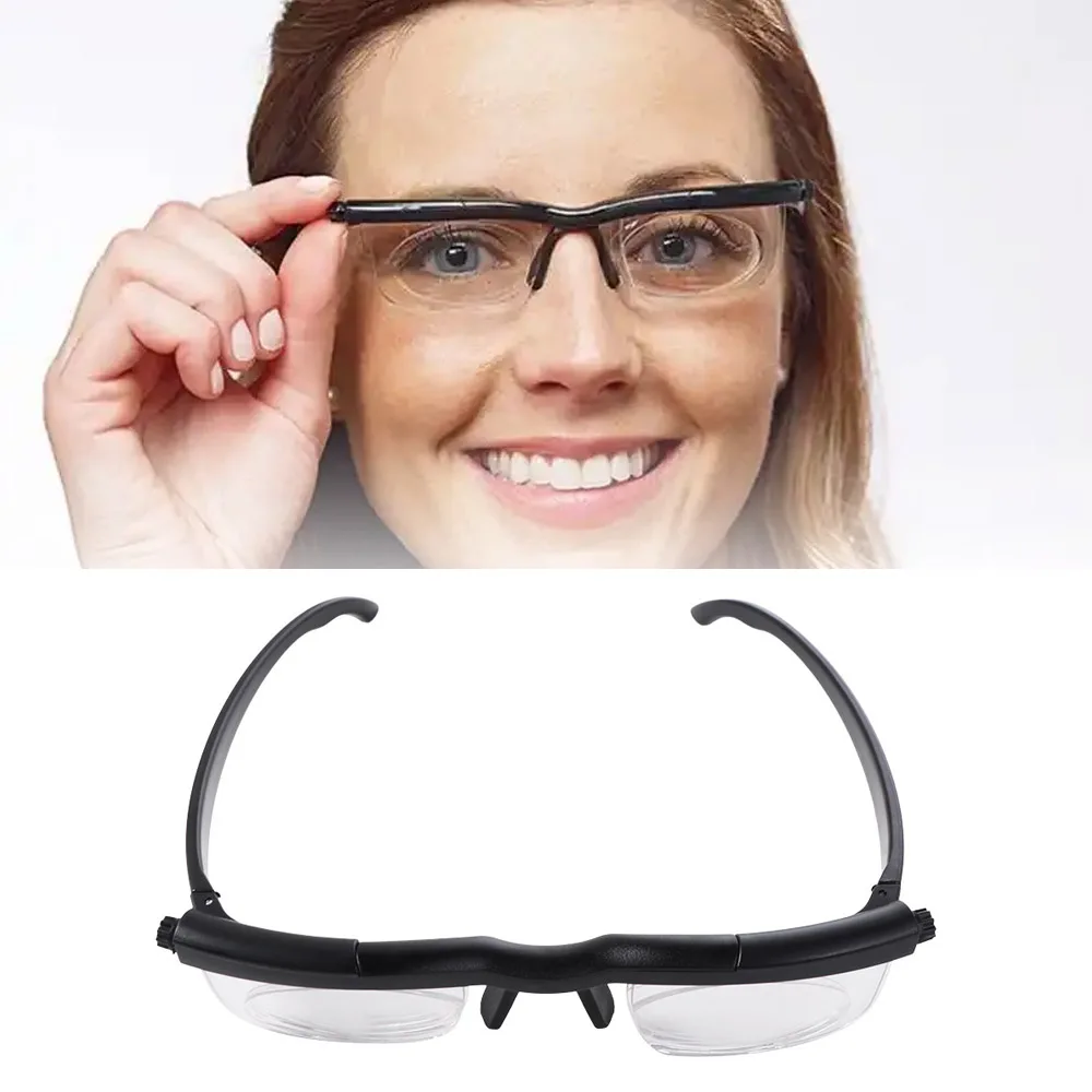 Variable Lens Adjustable Strength Glasses Eyewear Correction Myopia Distance Reading Glasses Adjustable Degree Double Vision