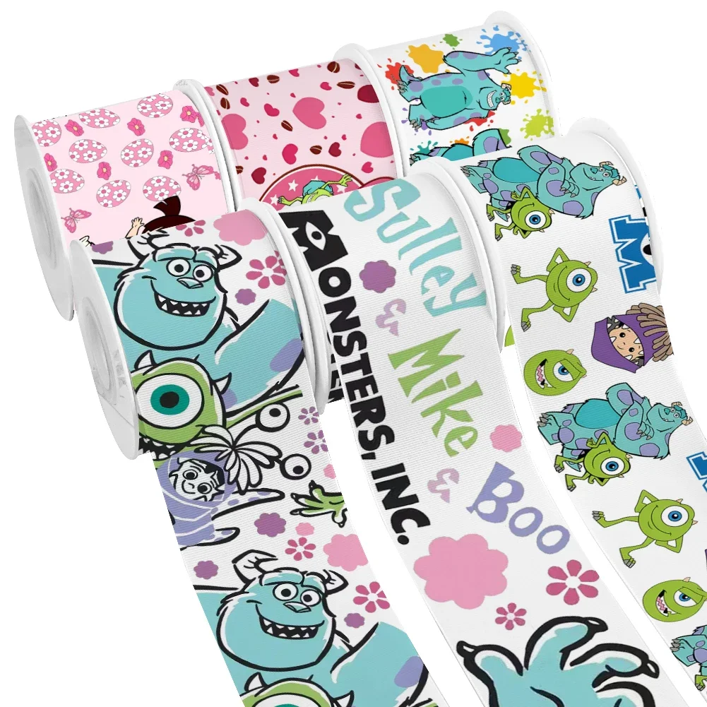 Disney Monster Inc Printing Grosgrain Ribbon 5Yards for DIY Hair Bows Merry Party Dec Meterials