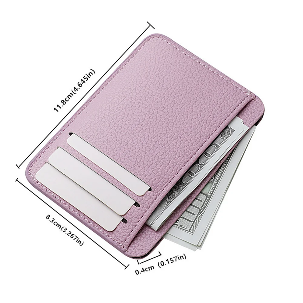 Dubbelzijdige Kaarthouder Zakelijke Multi-Slots Lederen Solide Heren Kaartzak Vrouwen Creditcard Opbergclip Clutch Tas