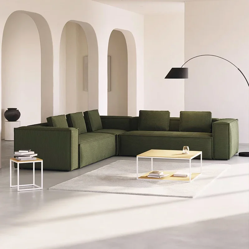 

For Nordic Sofa Set Furniture Living Room Italian Luxury Corner Sectional Modular Courduroy Vacuum Pack Sofa