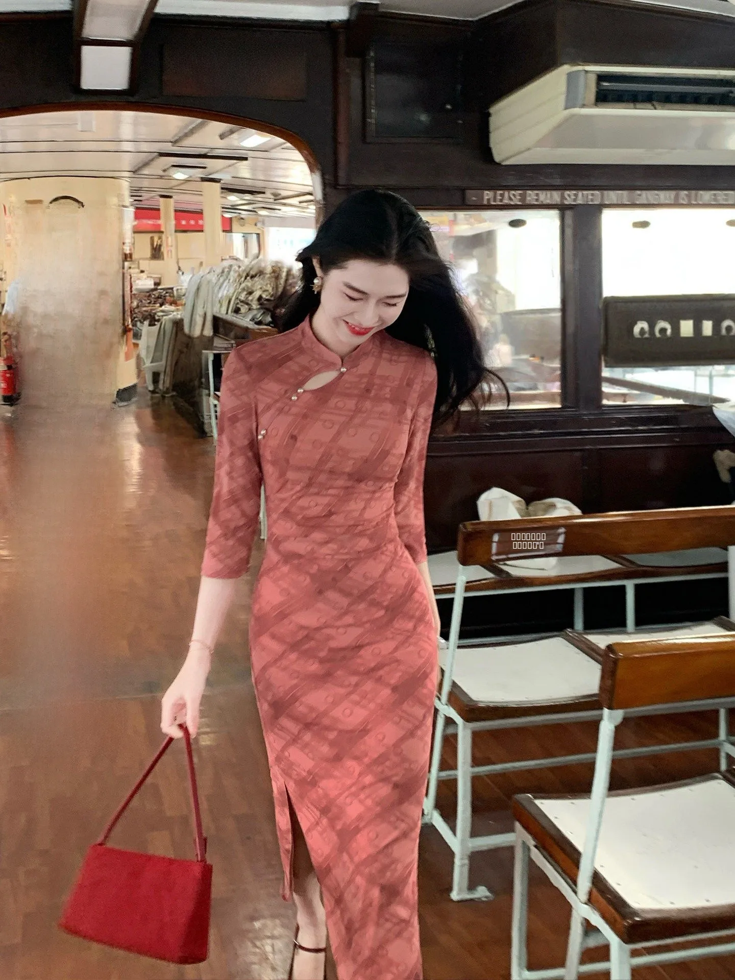 

Новое китайское платье Lingan Zhihe: розовое в клетку, улучшенная модель, женское, ранняя весна, ретро, с принтом в горошек, длинный рукав