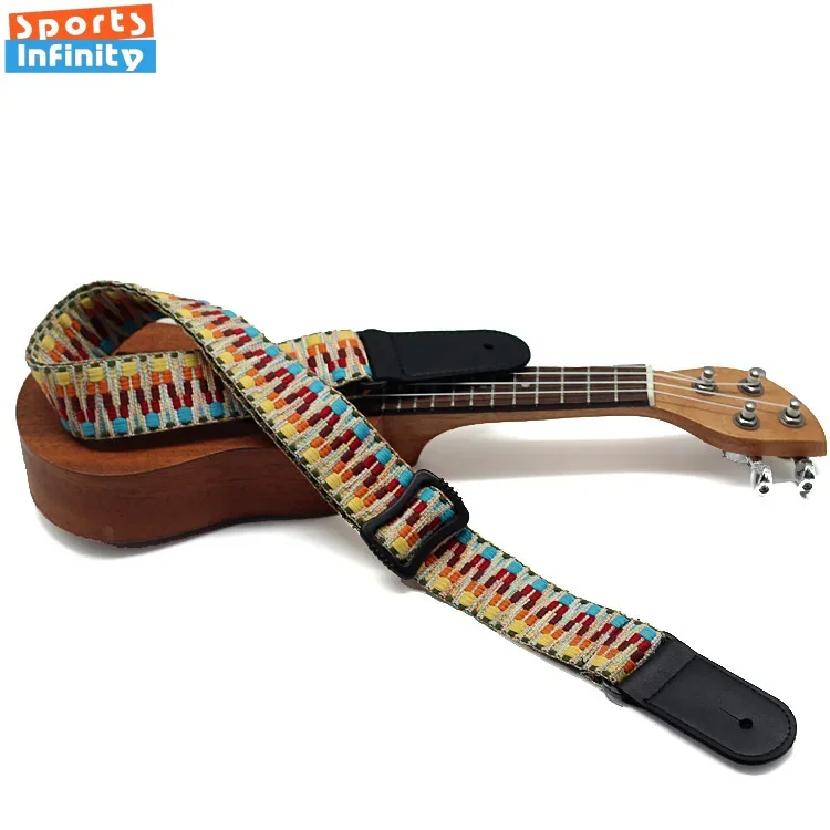 Fashion Colorful Ethnic Style Ukulele Strap Weaving Ukelele Shoulder Strap Small Guitar Strap Stringed Instruments Accessories