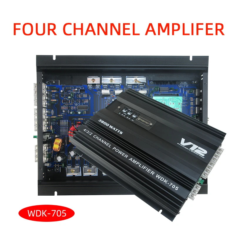 

Car Audio Amplifier 4 Channel Amplifier QPERTORS WDK-705 FOUR Channel Amplifier
