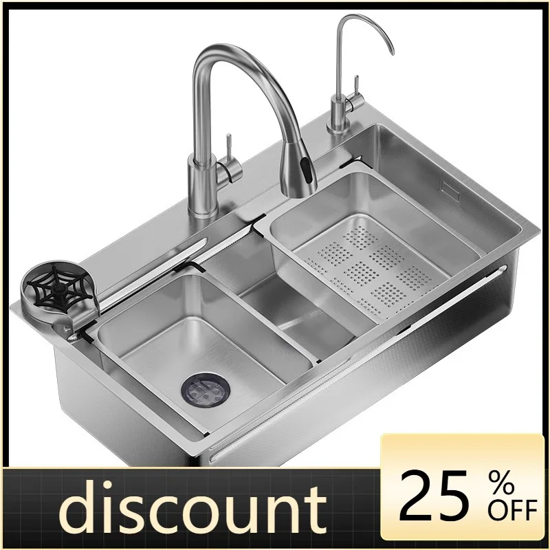 LMM household thickened sink large single slot 4.0 small rice grain embossed 304 stainless steel kitchen vegetable basin