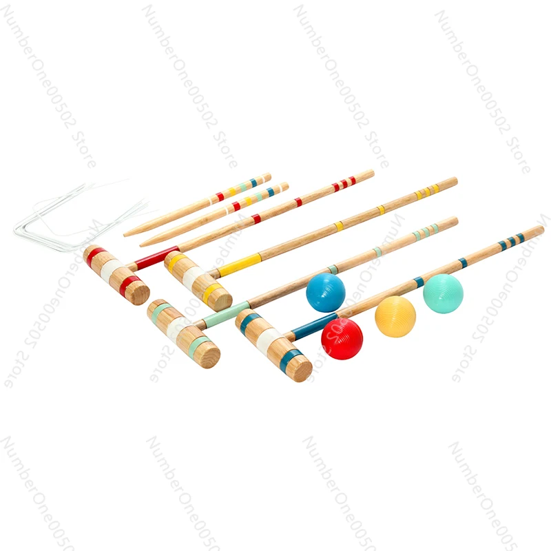 

Croquet Beech Stick Outdoor the elderly Wooden Ball Sports Equipment Hammer Croquet Hockey