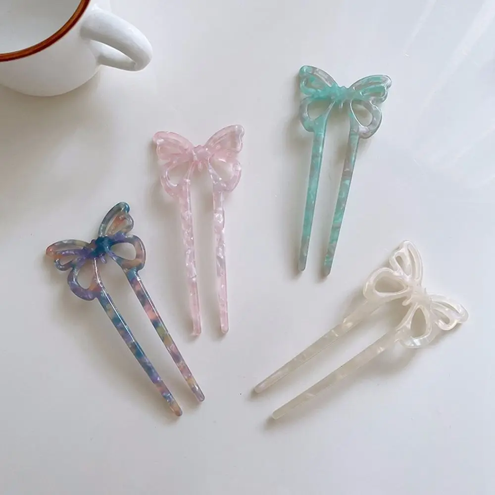 Girls Bun Maker All-match Hairstyle Tools Female Hair Accessories Korean Style Headwear U-shaped Hairpin Butterfly Hair Stick