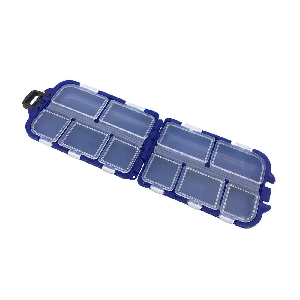 

10 Compartments Square Plastic Tool Lure Container Bait Storage Case Fishing Tackle Boxes Fishhook Box