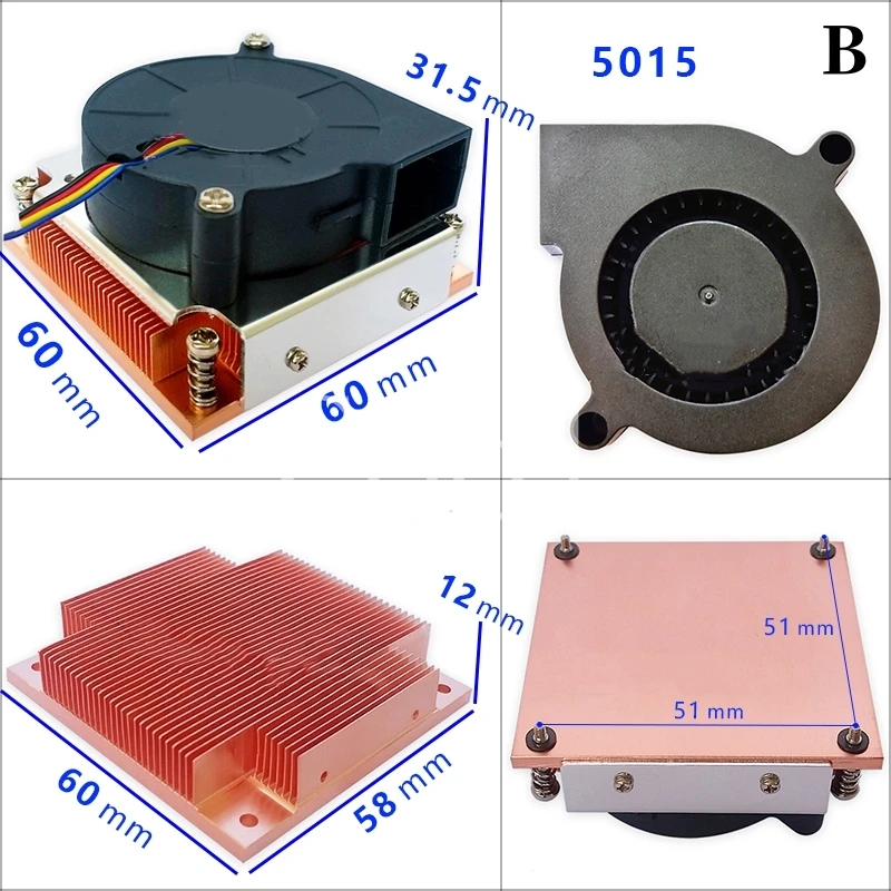 PM989 PGA988 industrial computer CPU radiator LED cooling sheet TEC medical chip copper heat sink