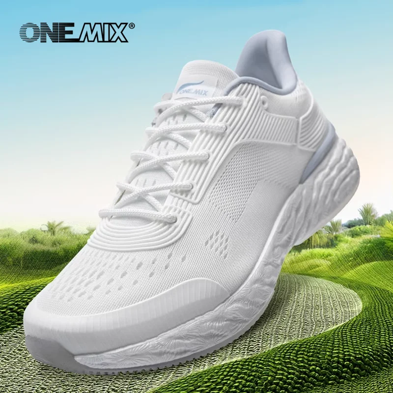 ONEMIX Men Running Shoes Marathon React Breatahble Running Shoes Athletic Trainers Sports Shoes Outdoor Women Walking Sneakers