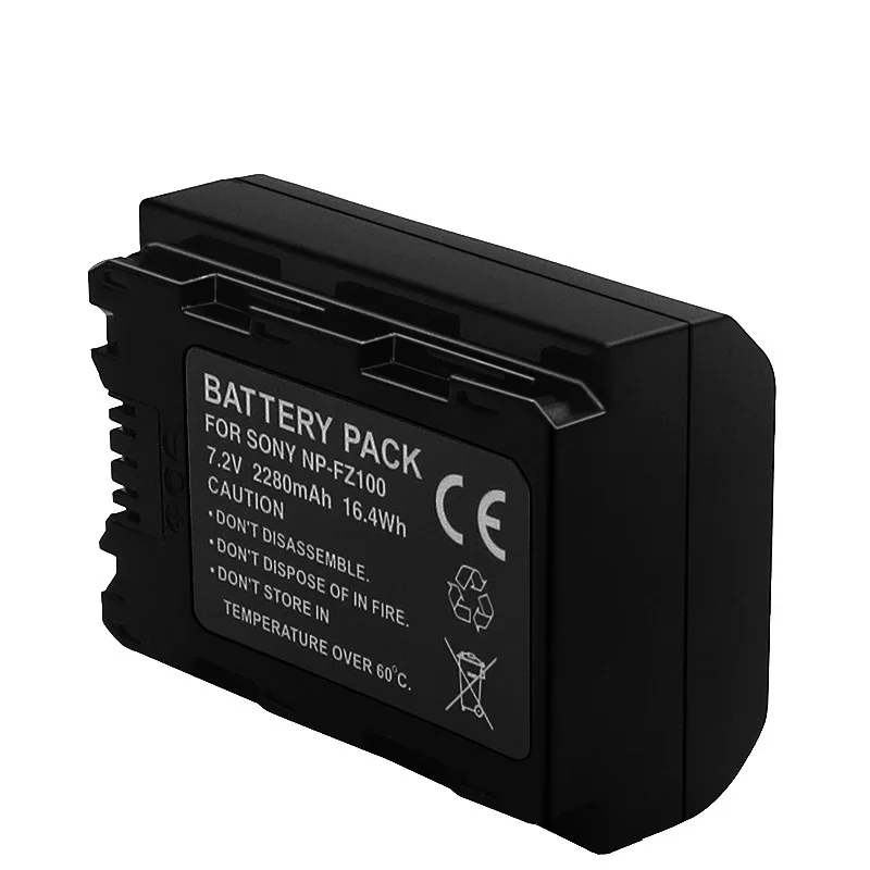 LED Dual USB Charger 2280mAh NP-FZ100 NPFZ100 NP FZ100 Battery for Sony NP-FZ100  BC-QZ1 a9 a7R III a7 III A6600 Camera Battery