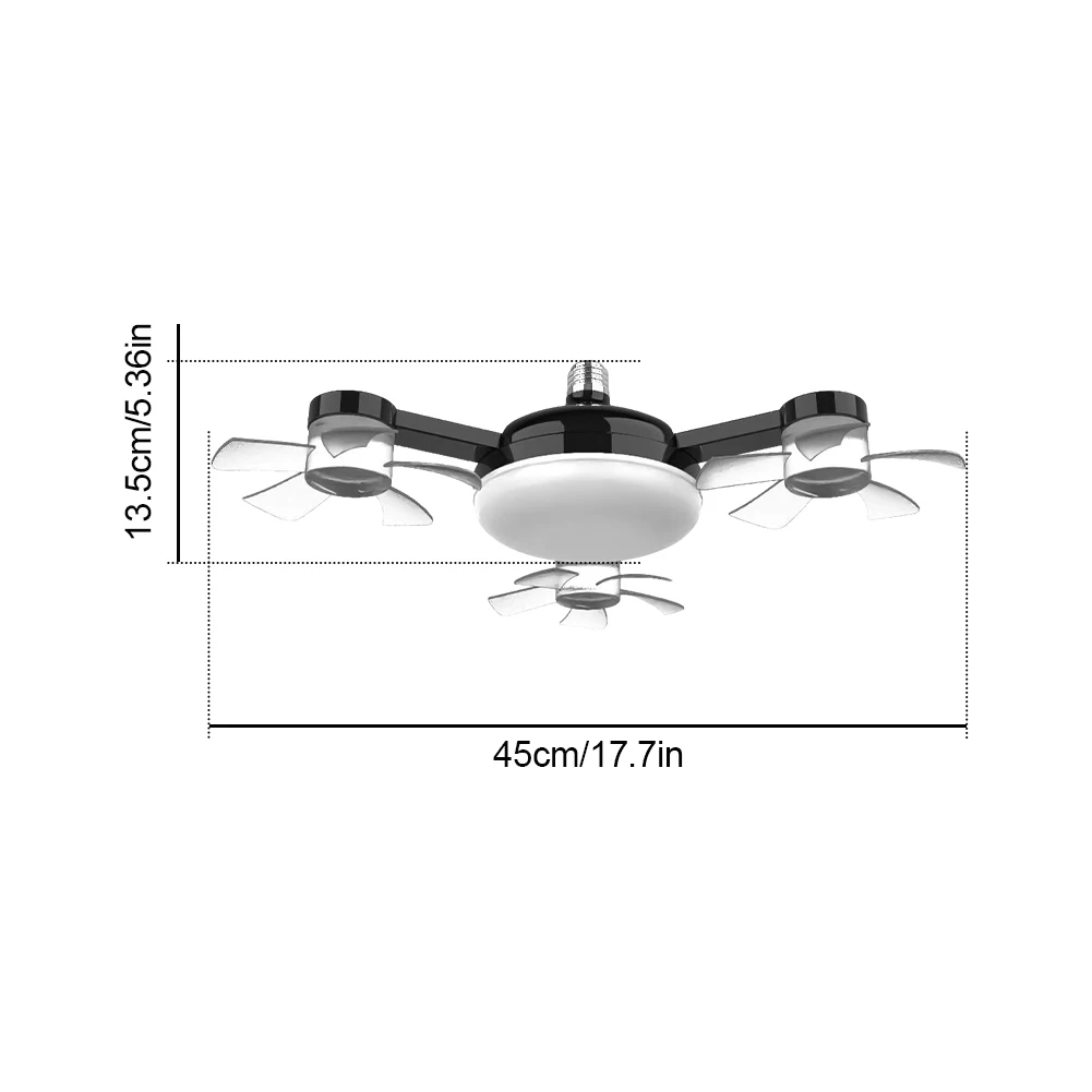 

2 In 1 Hanging Fan with LED Light Remote Control E27 E26 Universal Dimming Drone Fan for Dining Room Bedroom Living Room