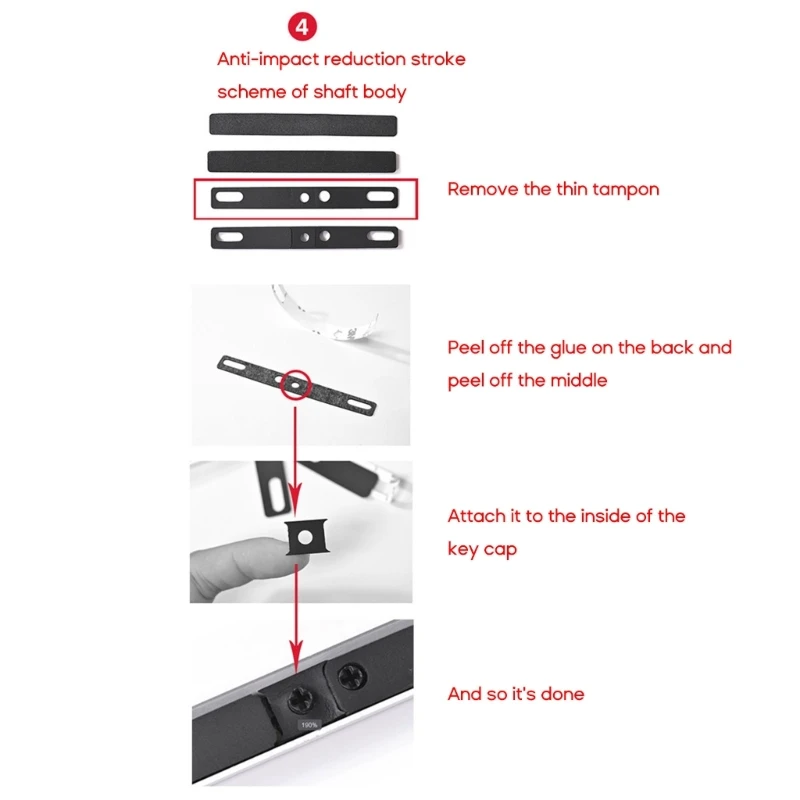 DN59 Mechanical Keyboard Stabilizer Satellite Switch Film for Space Bar Keys Sound Insulation Foam Noise Absorbing Cotton