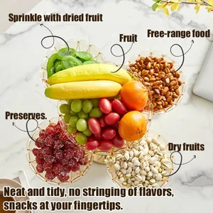 Piring Buah Kristal Berputar Berlapis-lapis Gaya Mewah Ringan Penggunaan Rumah Tangga Piring Penyimpanan Kristal Berlapis-lapis Kreatif Eropa 6 piring kristal penjualan terbaik - №