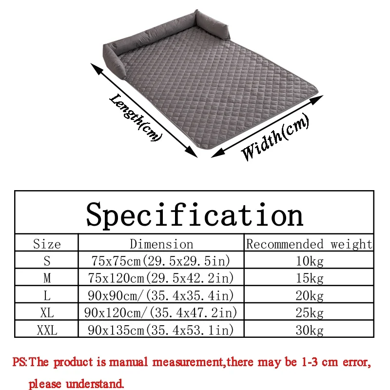 مقاوم للماء سرير كلب كبير دافئ القط وسائد أريكة الحيوانات الأليفة البطانيات جرو حفاضات حصيرة مع وسادة الرقبة القابلة للإزالة غسلها الكلب الملحقات