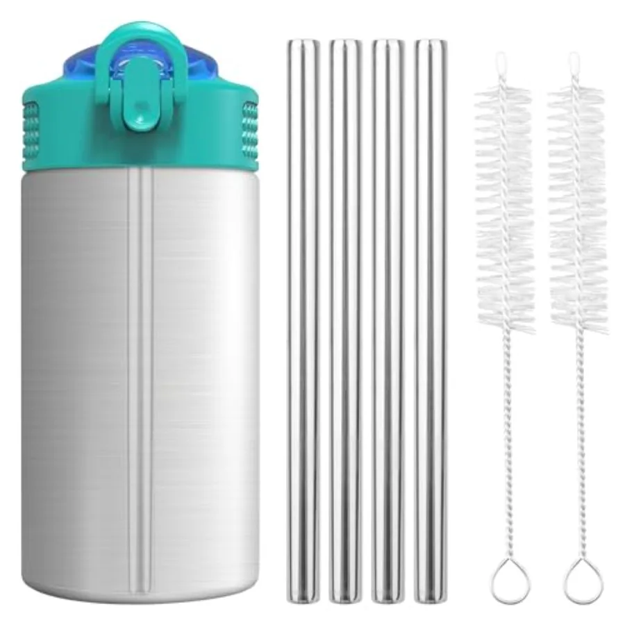 

4pcs Metal Replacement Straws Compatible with Zak Designs 15.5oz Water Bottles 16oz Plastic Cups Stainless Steel Reusable BPAFr