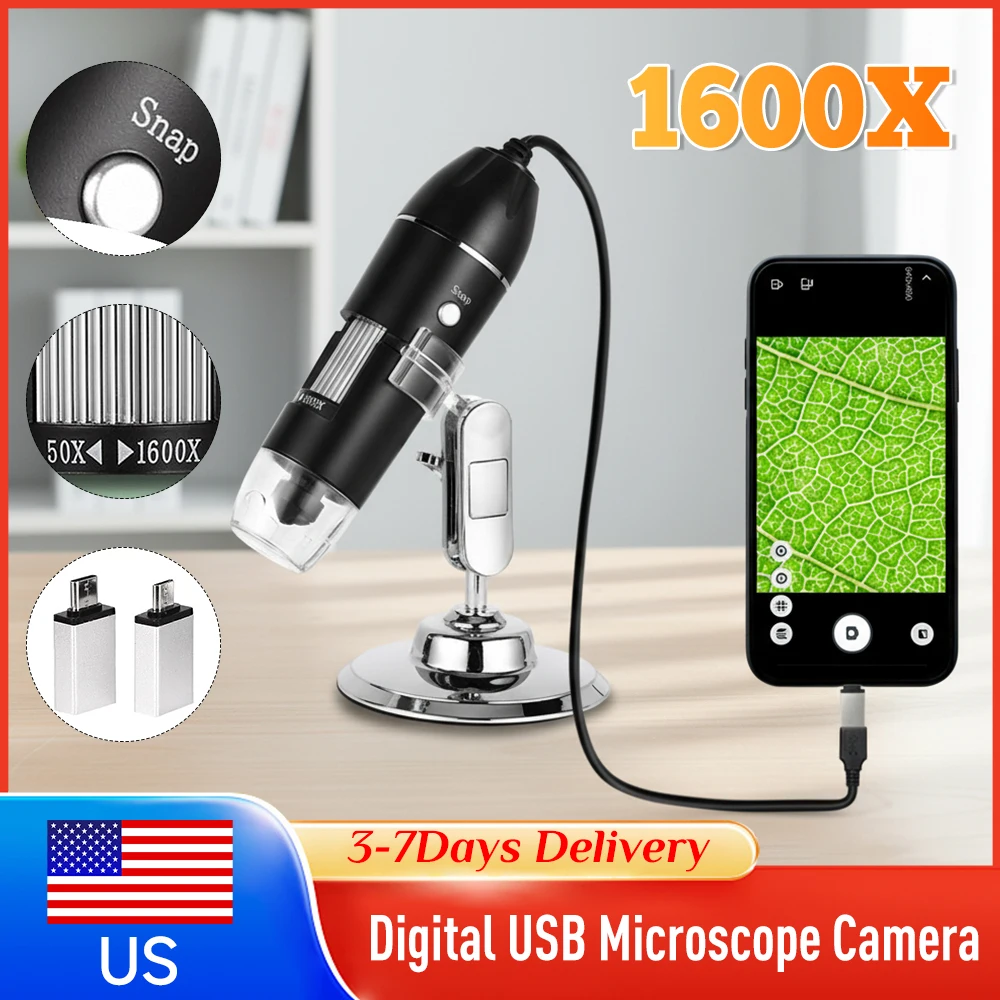

1600X Type C USB Portable Electronic Microscope Camera Soldering Magnifier Endoscopic for Cell Phone Repair Welding Tools Supply