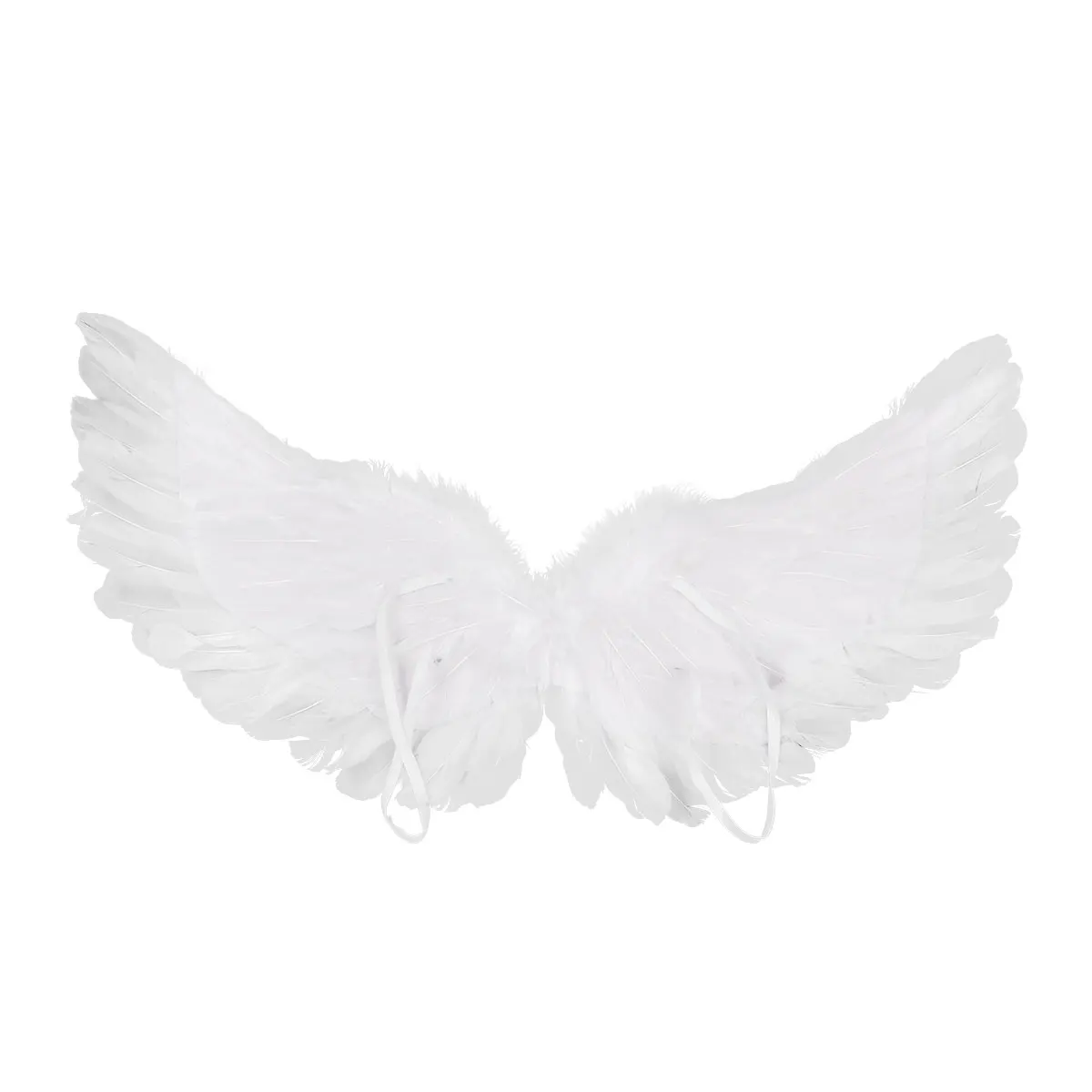 Girls Angel Costume Fancy Party Dress Long Sleeve Dress with Headwear Headband Feather Wings Halloween Cosplay Angel Devil Props