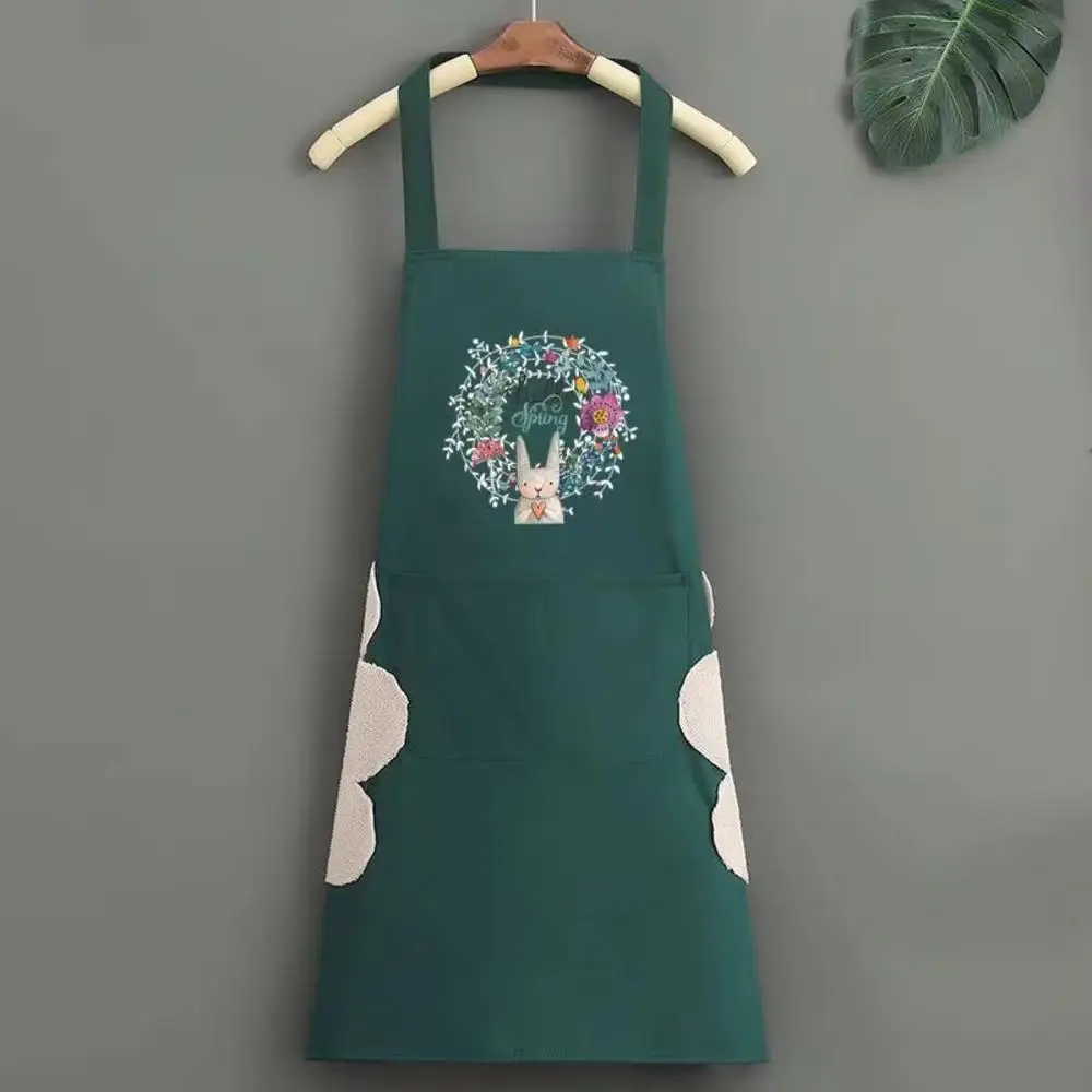 Apron Women\'S Kitchen Waterproof And Oil-Proof Household Can Wipe Hands Cute Fashion New Cooking Work  Kitchen Accessories