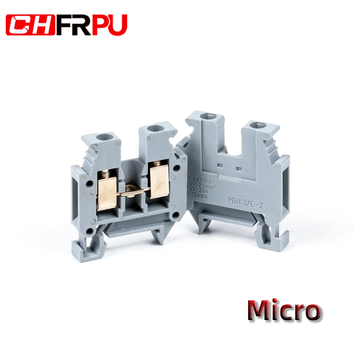 

CHFRPU 10PCS Miniature Terminal Block Micro Connect Can Assembled Screw for 15mm DIN Rail Electrical Wire Cable 2.5mm² MBK3/E-Z