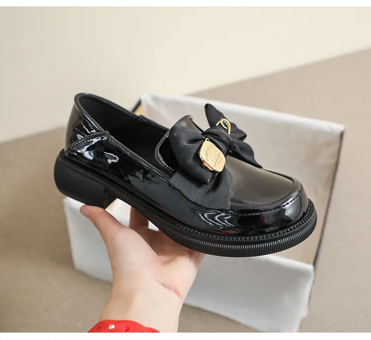 Women Girl Lolita JK Uniform Pump Cute Mary Jane Low heel 3cm bow  Casual Loafers Pu Leather Slip on Flat Moccasins Shoes A26-48