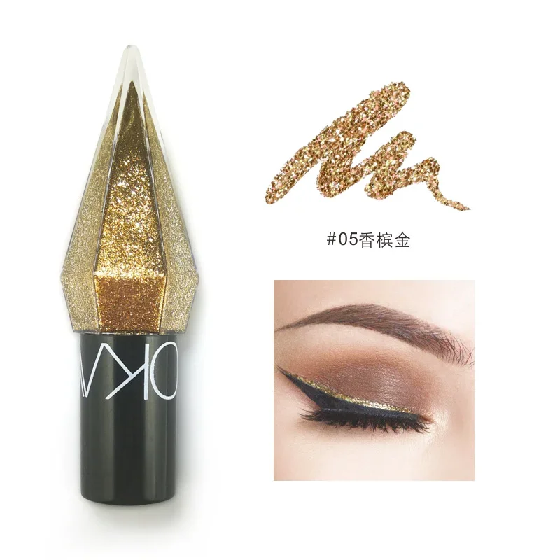 5 Colors Diamond Eyeliner Waterproof Silver Rose Gold Color Glitter Sequins Liquid Eyeliner Makeup Eye Shadow Makeup Cosmetics