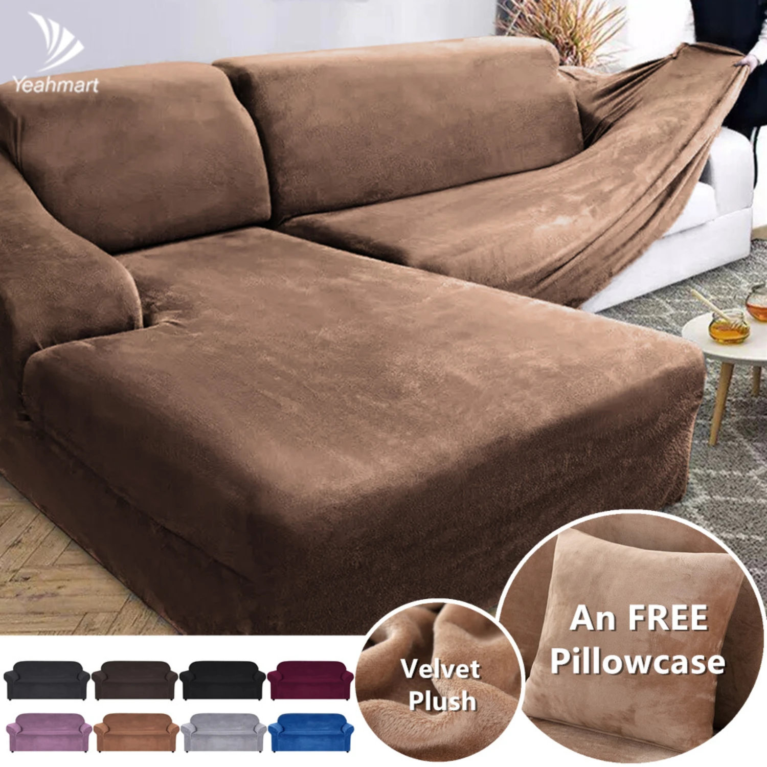 Elegant, luxurious and sophisticated Velvet Sofa Cover for a stylish home upgrade. This ultra-soft, durable, and versatile cover