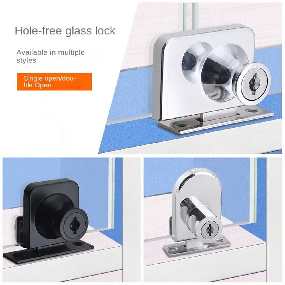 No Punching Hardware Accessories Hasp Cabinet Door Locks Glass Cabinet Lock Window Lock Mall Display