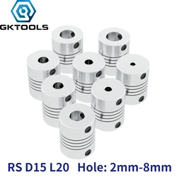 D15L20 2mm 3mm 4mm 5mm 6mm 6.35mm 8mm  Aluminum Z Axis Flexible Coupling For Stepper Motor Coupler Shaft Couplings 3D Printer