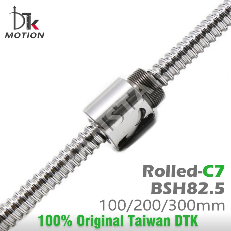 

DTK Motion BSH82.5 Rolled Ball Screw 100 200 300mm R8 Lead 2.5mm Thread Shaft High Precision NO Flange Mini Ballnut 3D Printer