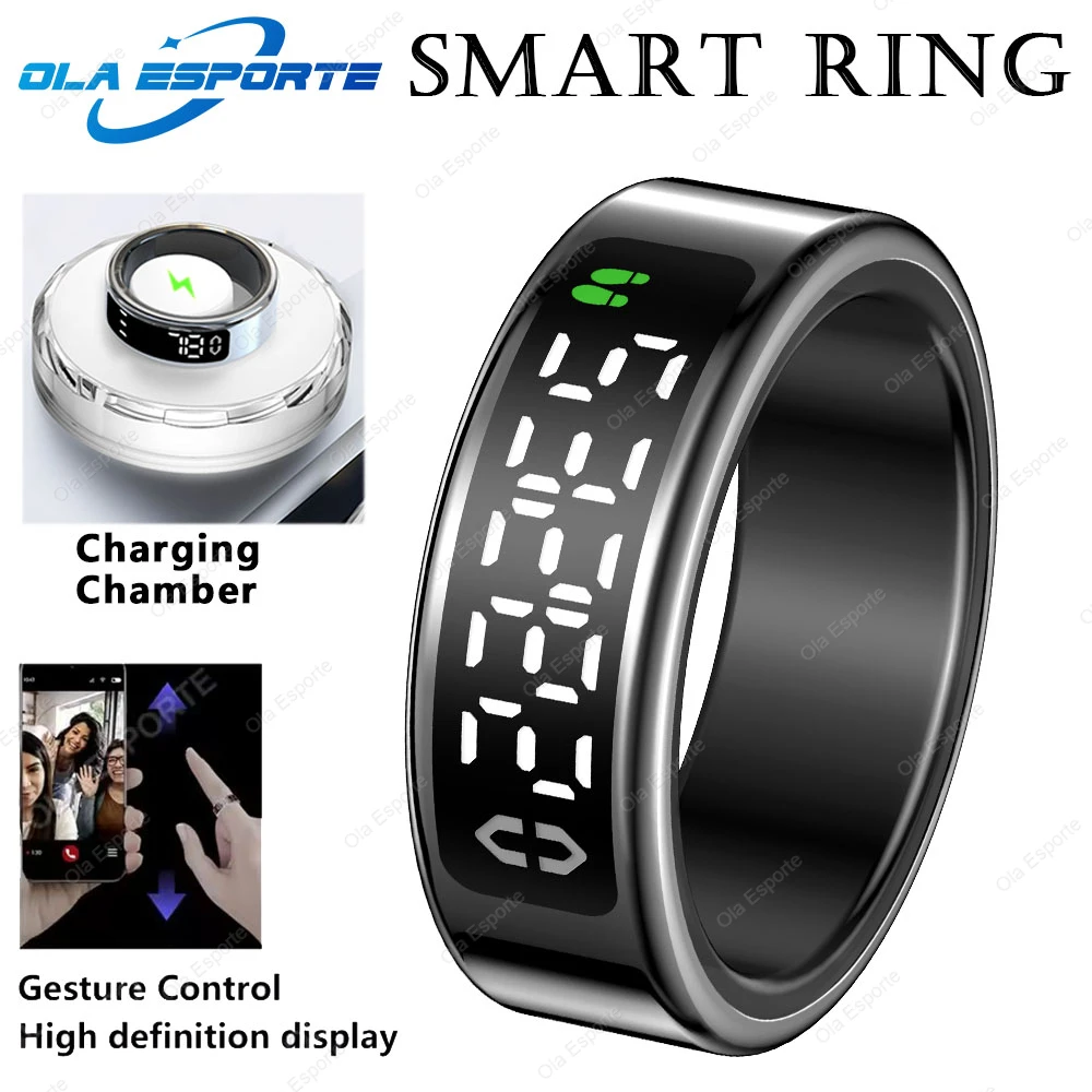 Smart Ring with Display Screen and Touch, Waterproof