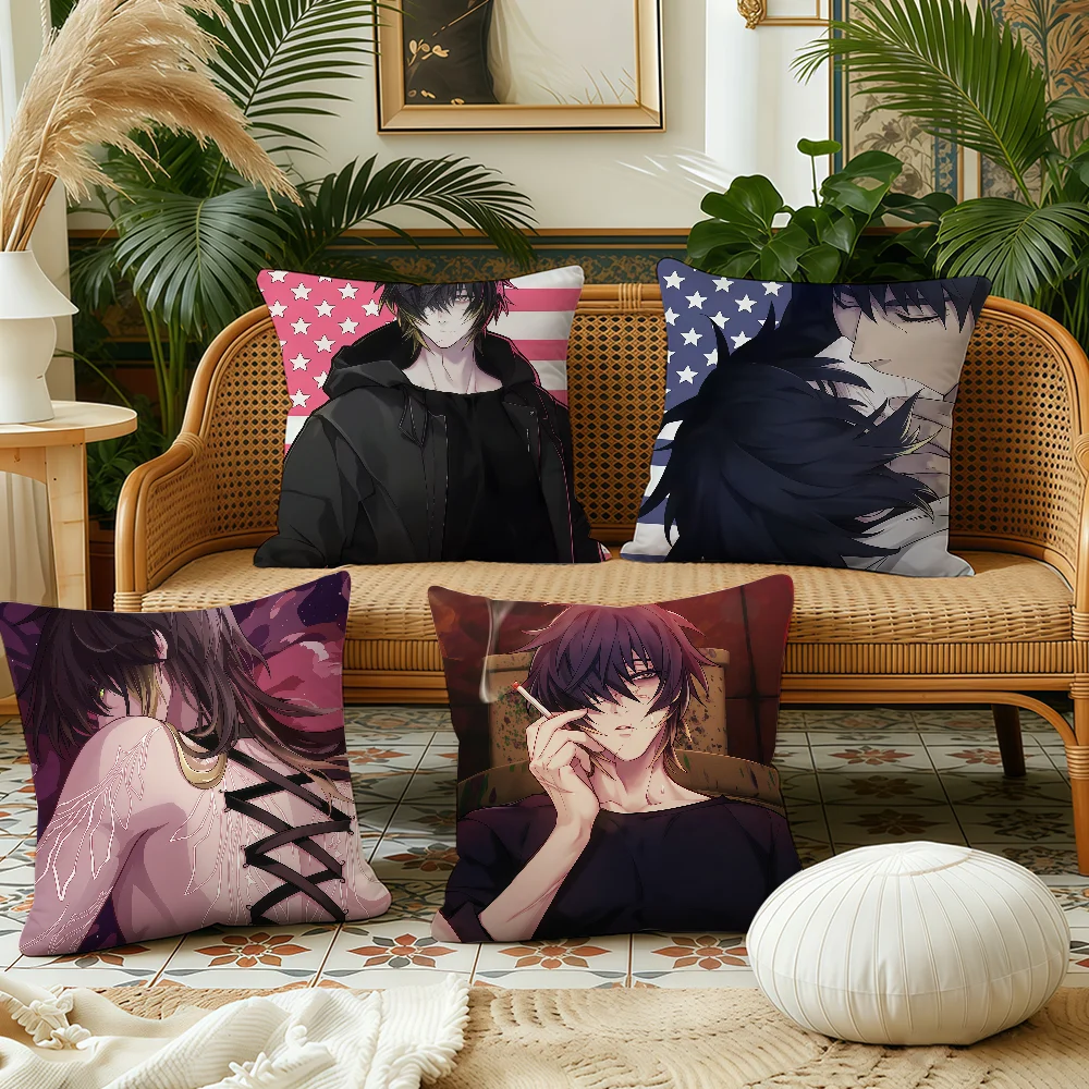 game art manga anime Slow Damage Towa cushion cover Plush Fabric Soft Double Sided Print Sofa Cushion Cover Throw Pillow Covers