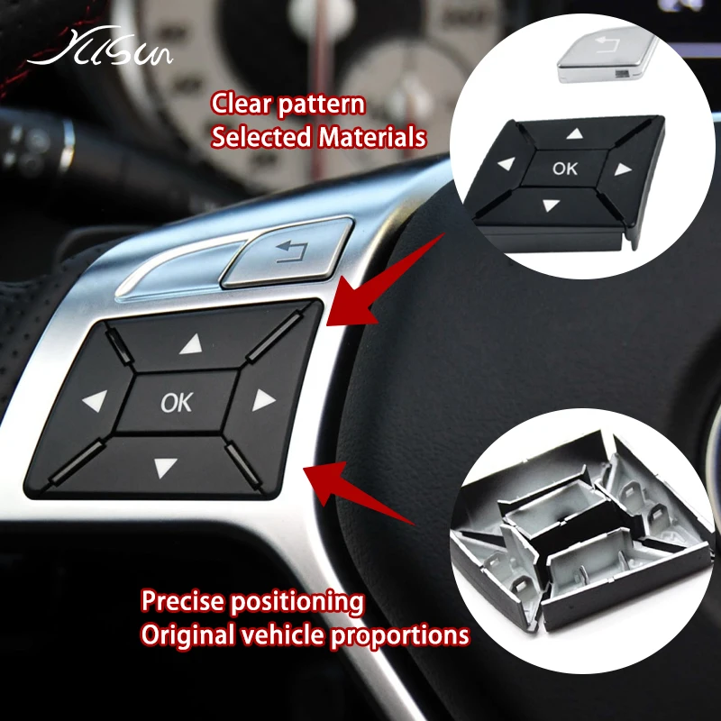 For Mercedes Benz W204 W463 W166 C G ML GL Class Car Steering Wheel Multi-function Control Buttons Key Switch Cover Replacement