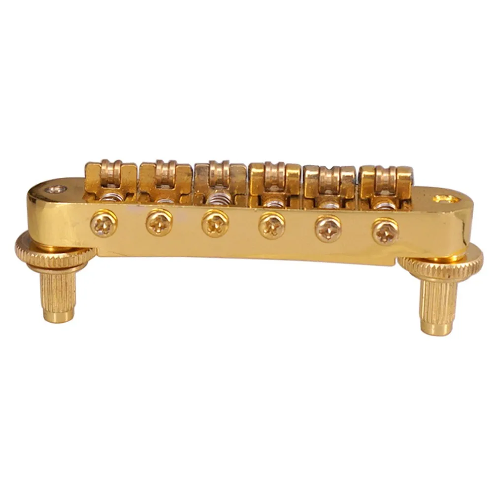Reliable Guitar Roller Saddle Bridge for 6 String Electric Guitars Designed for EPI and For Les Models Chrome & Gold