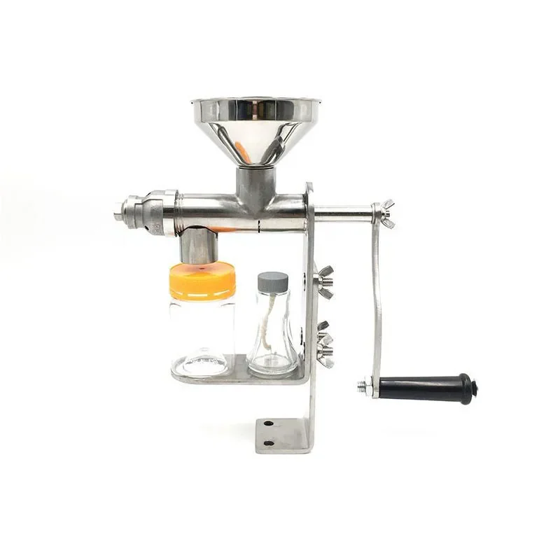 Compact Hand Crank Screw Oil Press Machine Easy Install Easy Clean Stainless Steel Manual Oil Extractor Suitable