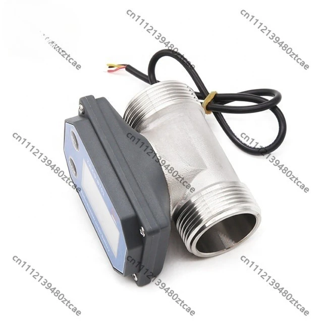 2 Inch DN50 Water Flow Meter, Stainless Steel Pulse Turbine Type, Grey Display, Flow Range 60-1100 LPM, OEM Available