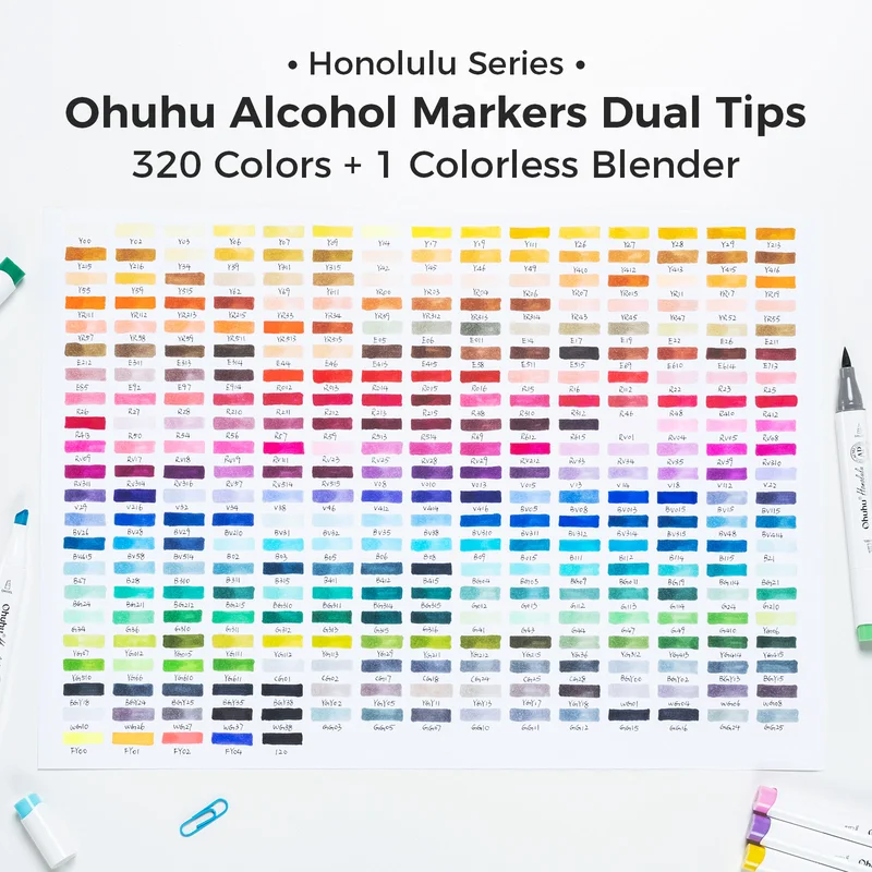 Conjunto de Canetas Marcadoras Ohuhu Honolulu 320 Cores — foto 6