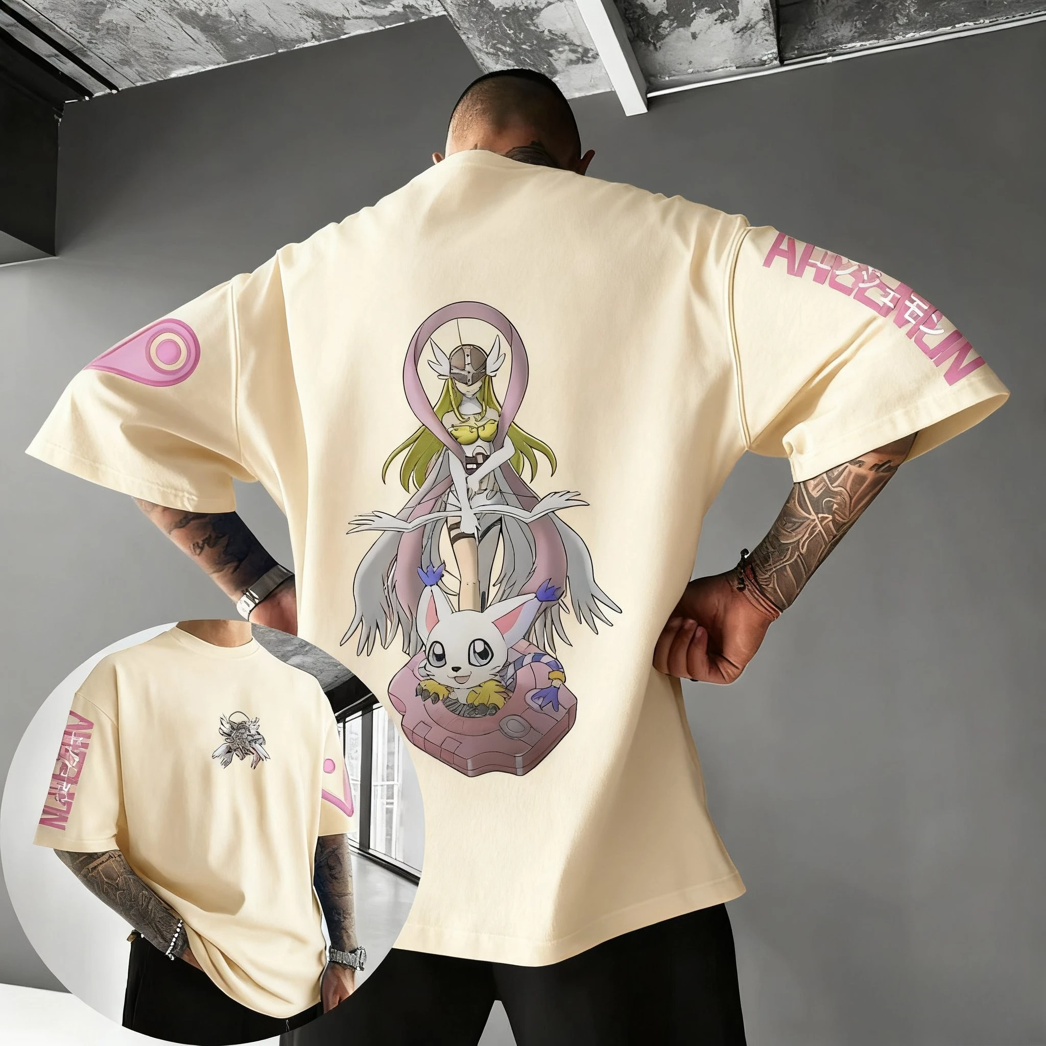 Oversized Digimon Anime Printed Men T Shirt Summer Cotton Short Sleeve Streetwear Casual Top Japanese Cartoon Graphic Tee Y2k